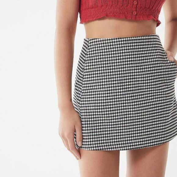 Urban Outfitters Cooperative Gingham Side-Pocket A-Line Mini Skirt - Picture 1 of 8